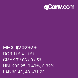 カラーコード: HEX #702979 | qconv.com