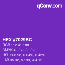 Color code: HEX #7029BC | qconv.com