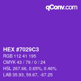 Color code: HEX #7029C3 | qconv.com