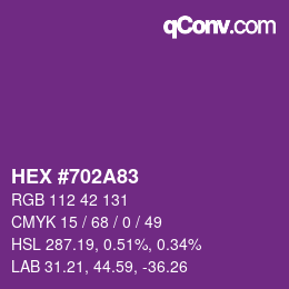 Color code: HEX #702A83 | qconv.com