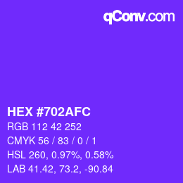 Color code: HEX #702AFC | qconv.com