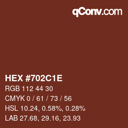 Color code: HEX #702C1E | qconv.com