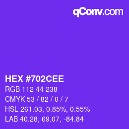 Color code: HEX #702CEE | qconv.com