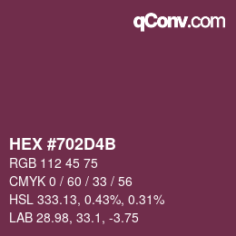 Color code: HEX #702D4B | qconv.com