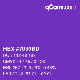 Color code: HEX #7030BD | qconv.com