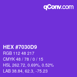 Color code: HEX #7030D9 | qconv.com