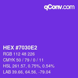 カラーコード: HEX #7030E2 | qconv.com