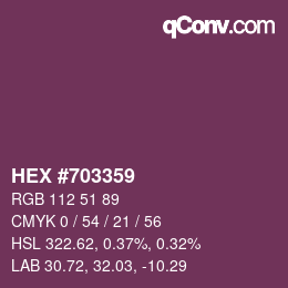 颜色代码: HEX #703359 | qconv.com