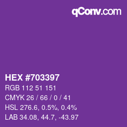 Color code: HEX #703397 | qconv.com