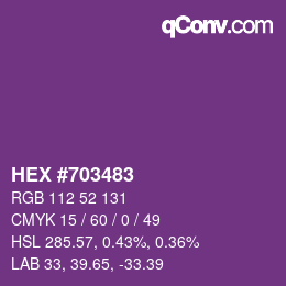 カラーコード: HEX #703483 | qconv.com