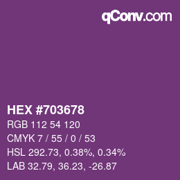 Color code: HEX #703678 | qconv.com