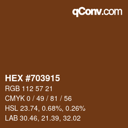 Farbcode: HEX #703915 | qconv.com