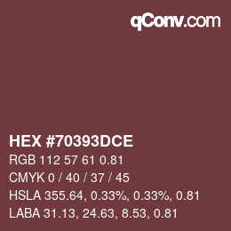 Código de color: HEX #70393DCE | qconv.com