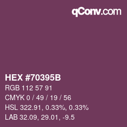カラーコード: HEX #70395B | qconv.com