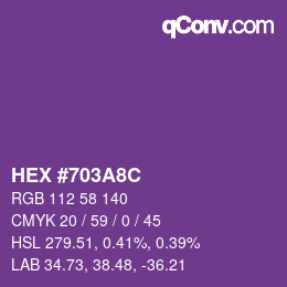Color code: HEX #703A8C | qconv.com