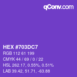 Color code: HEX #703DC7 | qconv.com