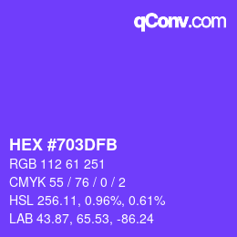 Color code: HEX #703DFB | qconv.com