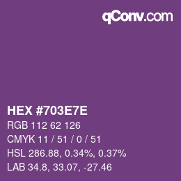 Color code: HEX #703E7E | qconv.com