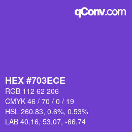 Color code: HEX #703ECE | qconv.com