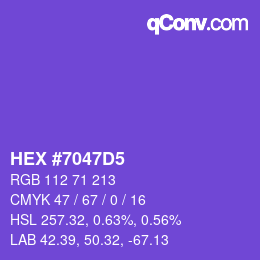 Color code: HEX #7047D5 | qconv.com