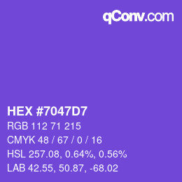Color code: HEX #7047D7 | qconv.com