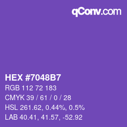 颜色代码: HEX #7048B7 | qconv.com