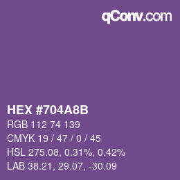 Color code: HEX #704A8B | qconv.com