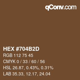 Color code: HEX #704B2D | qconv.com