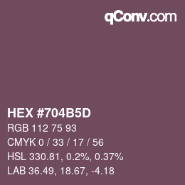 カラーコード: HEX #704B5D | qconv.com