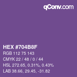 Color code: HEX #704B8F | qconv.com