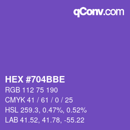 カラーコード: HEX #704BBE | qconv.com