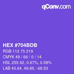 Color code: HEX #704BDB | qconv.com