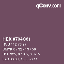 Código de color: HEX #704C61 | qconv.com