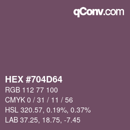 颜色代码: HEX #704D64 | qconv.com