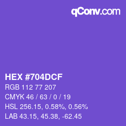 カラーコード: HEX #704DCF | qconv.com
