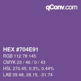 カラーコード: HEX #704E91 | qconv.com