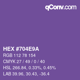 Color code: HEX #704E9A | qconv.com