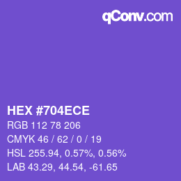 Color code: HEX #704ECE | qconv.com