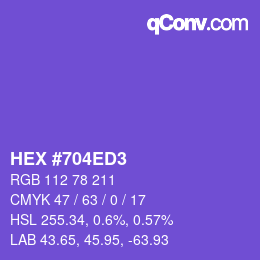 カラーコード: HEX #704ED3 | qconv.com