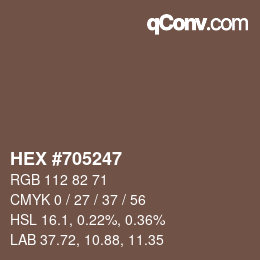 カラーコード: HEX #705247 | qconv.com