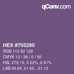 颜色代码: HEX #705280 | qconv.com