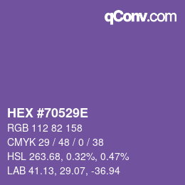 Color code: HEX #70529E | qconv.com