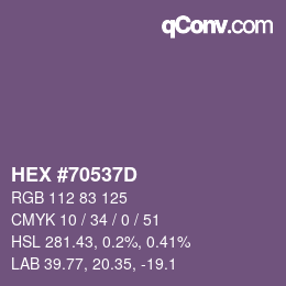 Farbcode: HEX #70537D | qconv.com