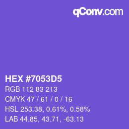 颜色代码: HEX #7053D5 | qconv.com