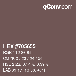 Color code: HEX #705655 | qconv.com