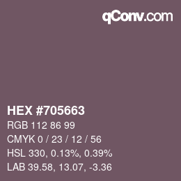 Código de color: HEX #705663 | qconv.com
