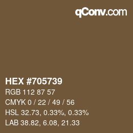 Farbcode: HEX #705739 | qconv.com