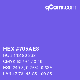 颜色代码: HEX #705AE8 | qconv.com