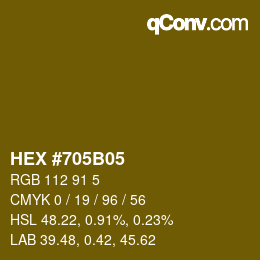 Color code: HEX #705B05 | qconv.com