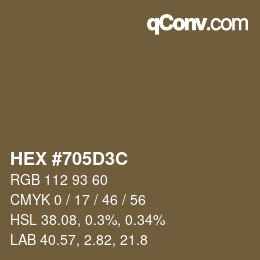 Color code: HEX #705D3C | qconv.com